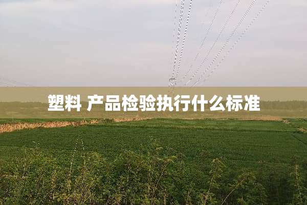 塑料 产品检验执行什么标准