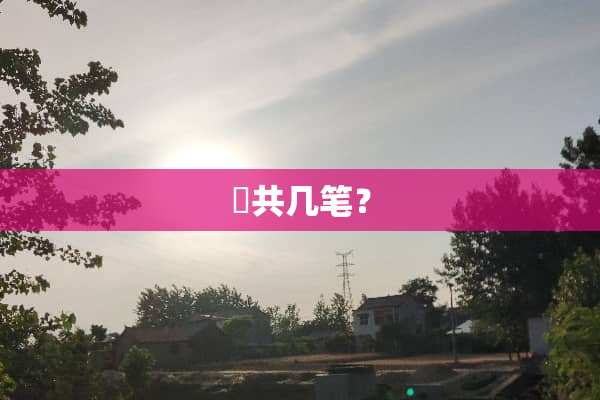 ⻖共几笔？