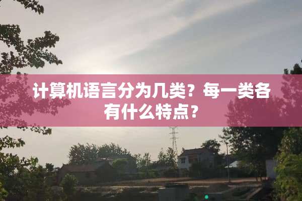 计算机语言分为几类？每一类各有什么特点？