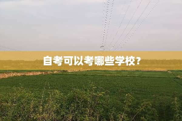 自考可以考哪些学校？