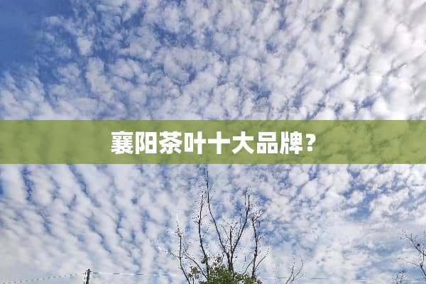 襄阳茶叶十大品牌？