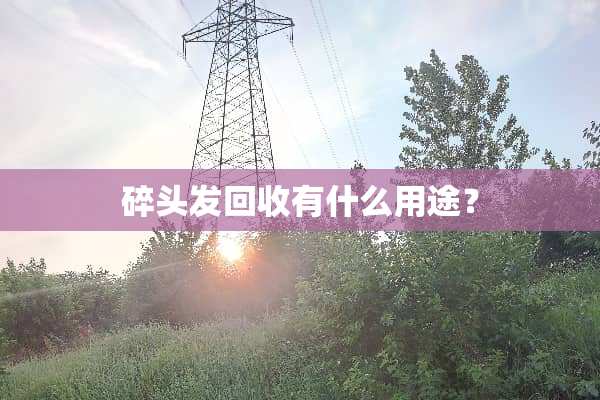 碎头发回收有什么用途？