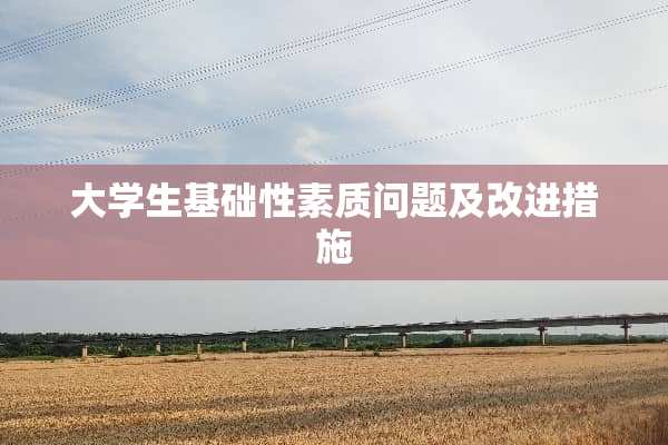 大学生基础性素质问题及改进措施