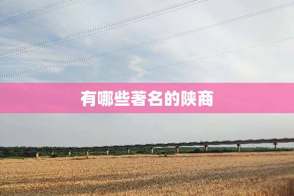 有哪些著名的陕商