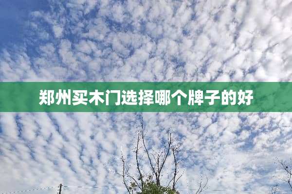郑州买木门选择哪个牌子的好