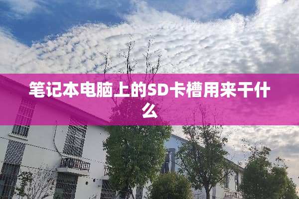 笔记本电脑上的SD卡槽用来干什么