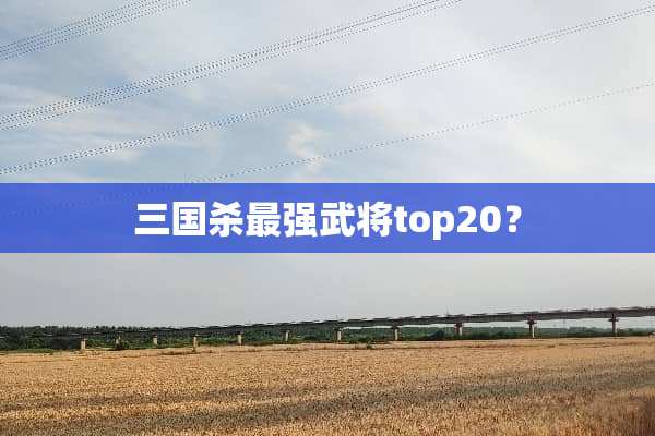 三国杀最强武将top20？