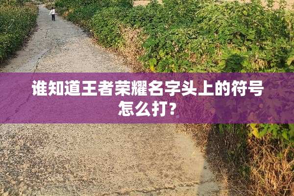 谁知道王者荣耀名字头上的符号怎么打？