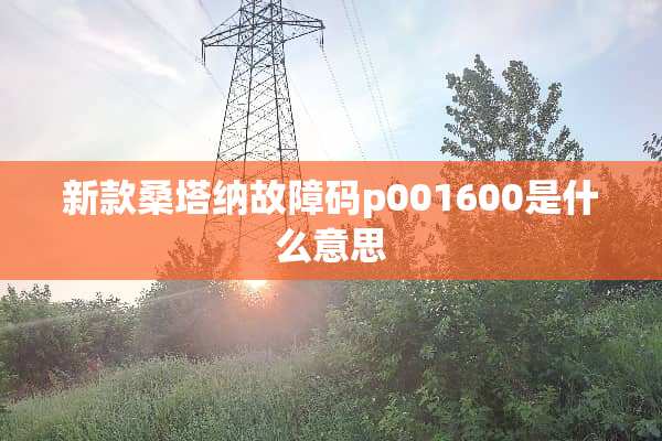 新款桑塔纳故障码p001600是什么意思