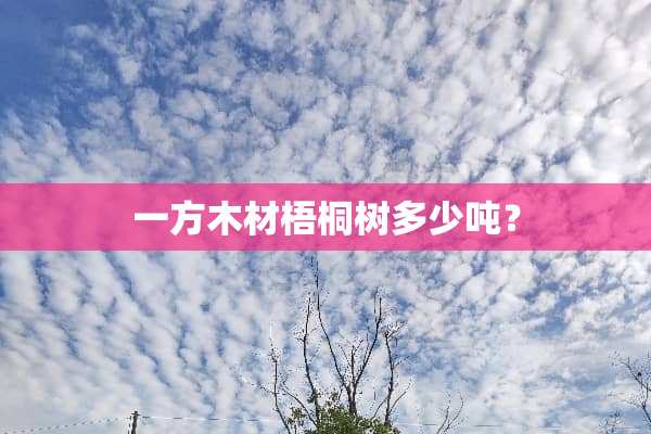 一方木材梧桐树多少吨？