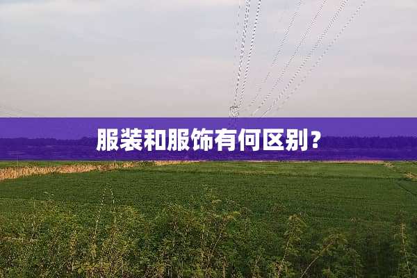 服装和服饰有何区别？