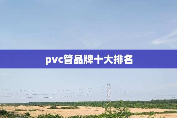 pvc管品牌十大排名