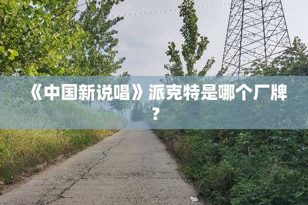 《中国新说唱》派克特是哪个厂牌？