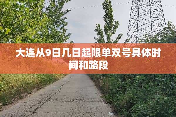 大连从9日几日起限单双号具体时间和路段