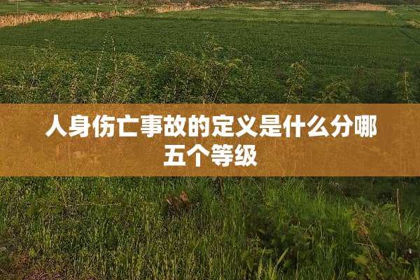 人身伤亡事故的定义是什么分哪五个等级