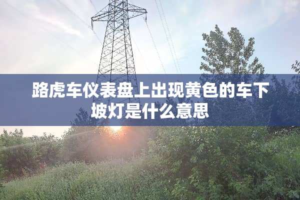 路虎车仪表盘上出现**的车下坡灯是什么意思