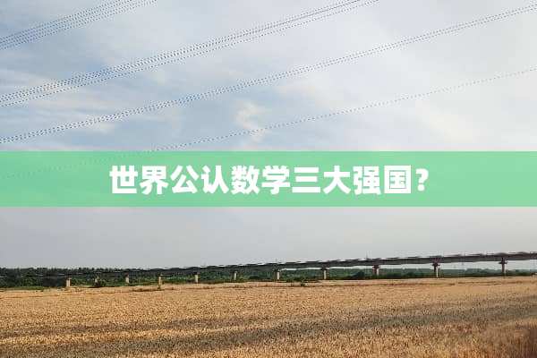 世界公认数学三大强国？