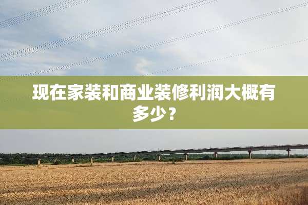 现在家装和商业装修利润大概有多少？