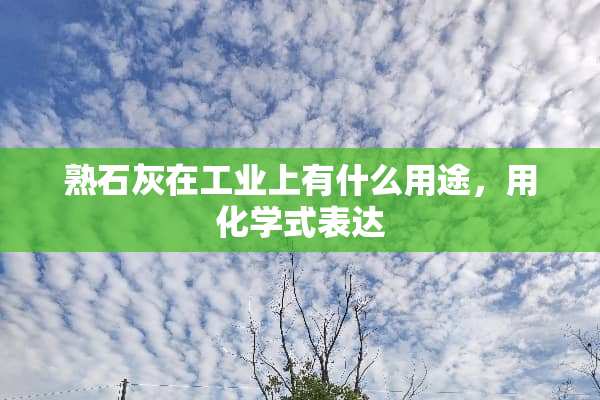 熟石灰在工业上有什么用途，用化学式表达