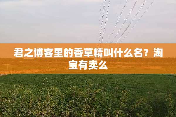 君之博客里的香草精叫什么名？淘宝有卖么