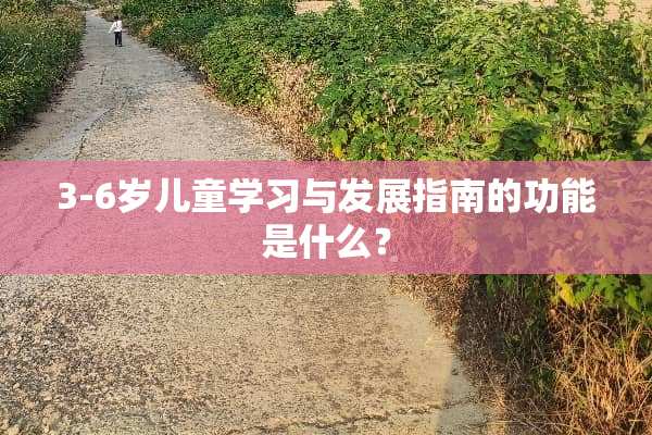 3-6岁儿童学习与发展指南的功能是什么？