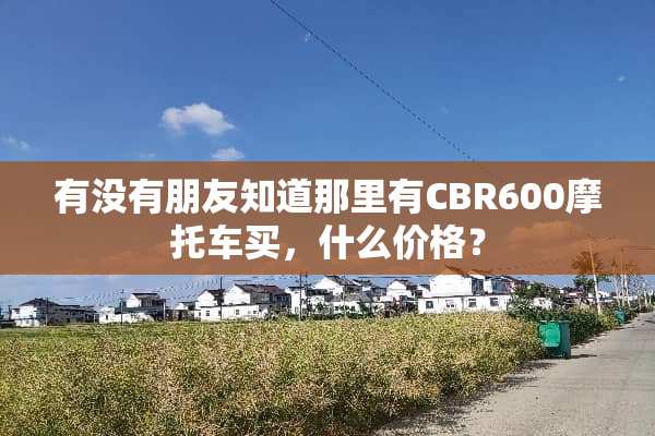 有没有朋友知道那里有CBR600摩托车买，什么价格？