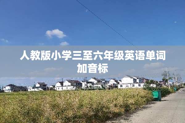 人教版小学三至六年级英语单词加音标
