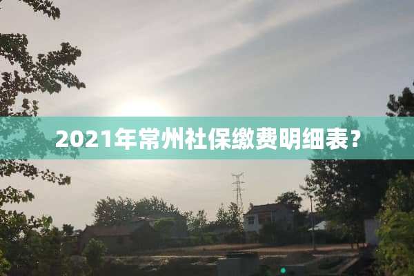 2021年常州社保缴费明细表？