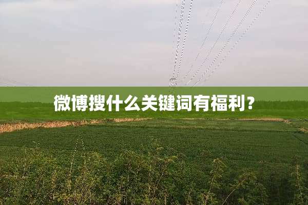 微博搜什么关键词有福利？