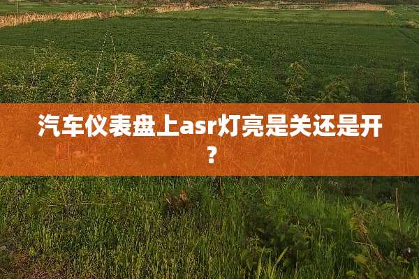 汽车仪表盘上asr灯亮是关还是开？