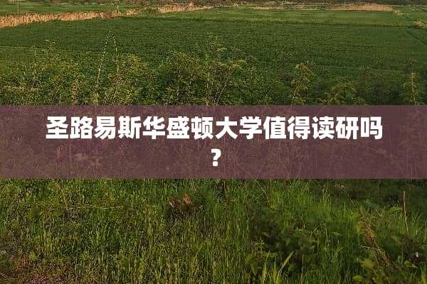圣路易斯华盛顿大学值得读研吗？