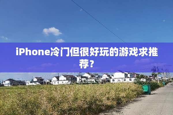 iPhone冷门但很好玩的游戏求推荐？