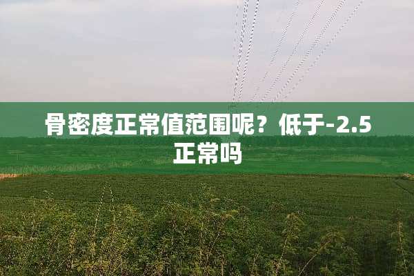 骨密度正常值范围呢？低于-2.5正常吗