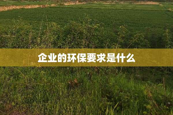 企业的环保要求是什么
