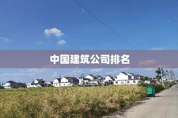 中国建筑公司排名