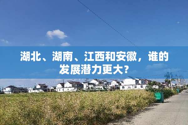 湖北、湖南、江西和安徽，谁的发展潜力更大？