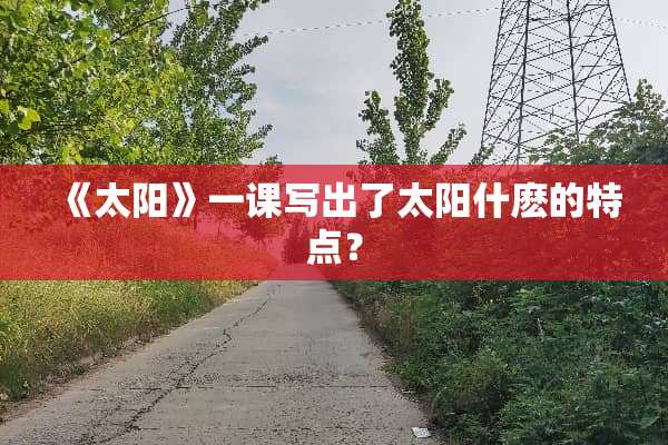 《太阳》一课写出了太阳什麽的特点？
