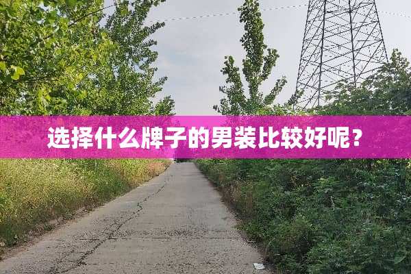 选择什么牌子的男装比较好呢？