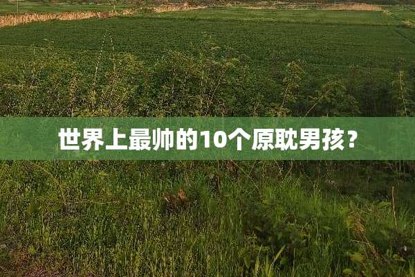 世界上最帅的10个原耽男孩？