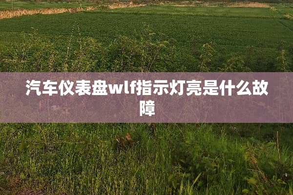 汽车仪表盘wlf指示灯亮是什么故障
