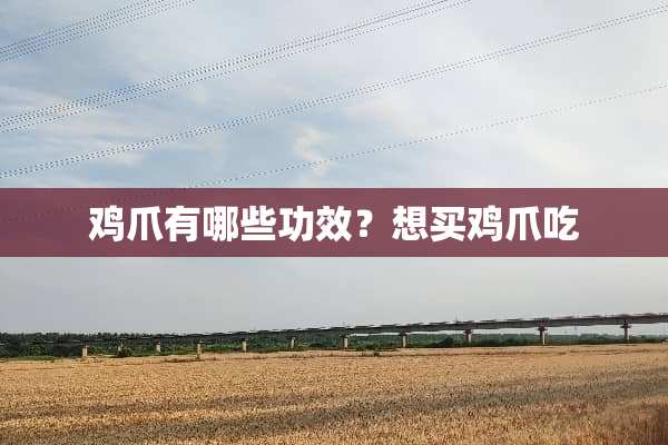鸡爪有哪些功效？想买鸡爪吃