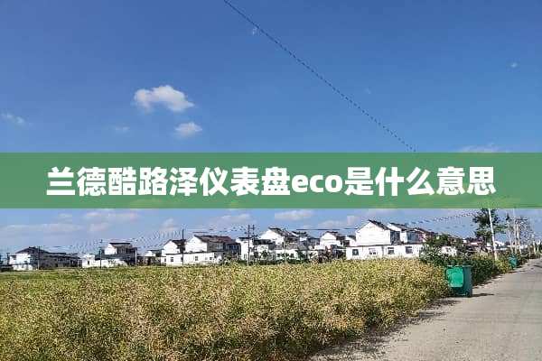 兰德酷路泽仪表盘eco是什么意思