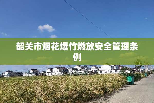 韶关市烟花爆竹燃放安全管理条例