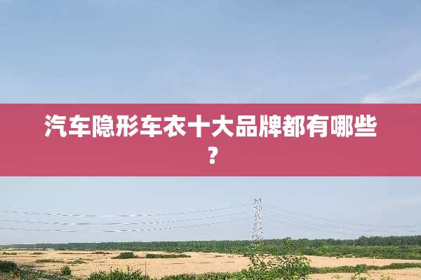 汽车**车衣十大品牌都有哪些？