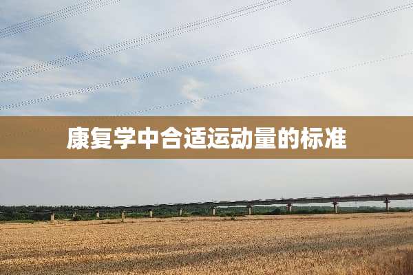 康复学中合适运动量的标准