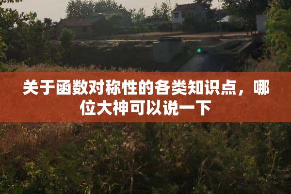 关于函数对称性的各类知识点，哪位大神可以说一下