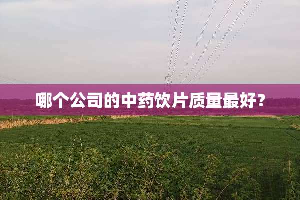 哪个公司的中药饮片质量最好？