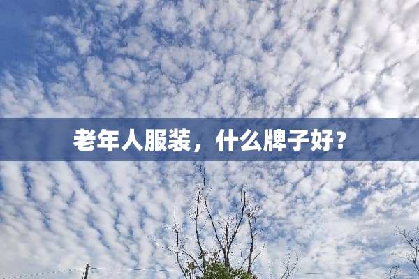 老年人服装，什么牌子好？