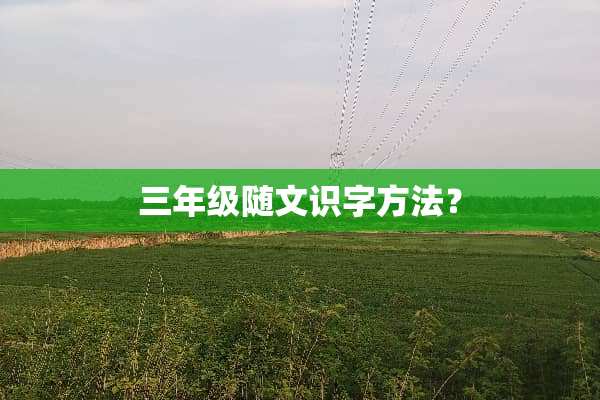 三年级随文识字方法？