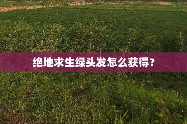 绝地求生绿头发怎么获得？